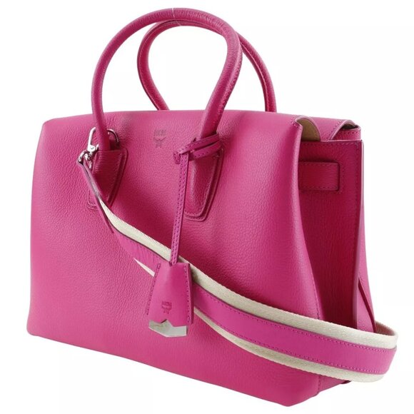 MCM mirror Handbag MWT 6SMA04 PU001 2WAYShoulder pink leather Women - Picture 6 of 12